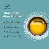 Pure Tharparkar A2 Desi Cow Ghee By Go Fresho | Handcrafted Vedic Bilona Ghee For Body Joint Pain | (500ml) 16.9 Ounce | Glass Jar